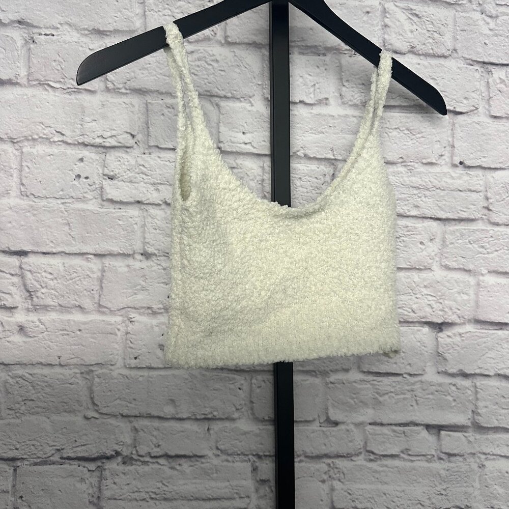 Skims Cozy Collection Cream Crop Top